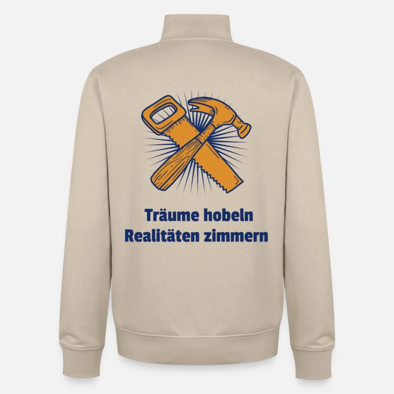 Planer des rêves, sculpter des réalités - Sweat zippé unisexe en coton bio Stanley/Stella - beige crème