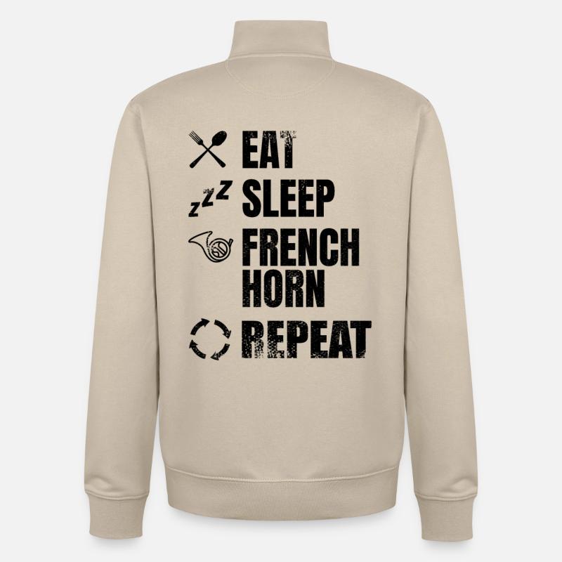 Routine du corniste - Sweat zippé unisexe en coton bio Stanley/Stella - beige crème