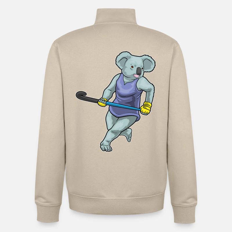Bâton de hockey Koala - Sweat zippé unisexe en coton bio Stanley/Stella - beige crème