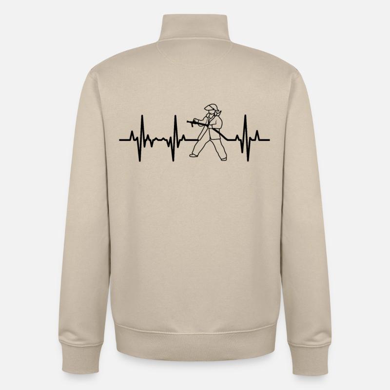 Palpitations cardiaques des pompiers - Sweat zippé unisexe en coton bio Stanley/Stella - beige crème