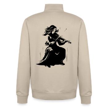 Violoniste - Sweat zippé unisexe en coton bio Stanley/Stella - beige crème - Dos - AI Model Male 185 dark (185cm)