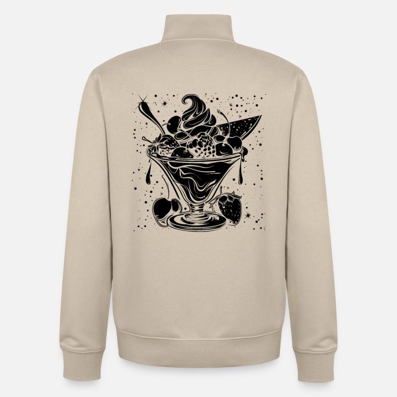 Coupe glacée - Sweat zippé unisexe en coton bio Stanley/Stella - beige crème