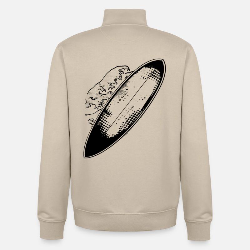 Planche de surf - Sweat zippé unisexe en coton bio Stanley/Stella - beige crème