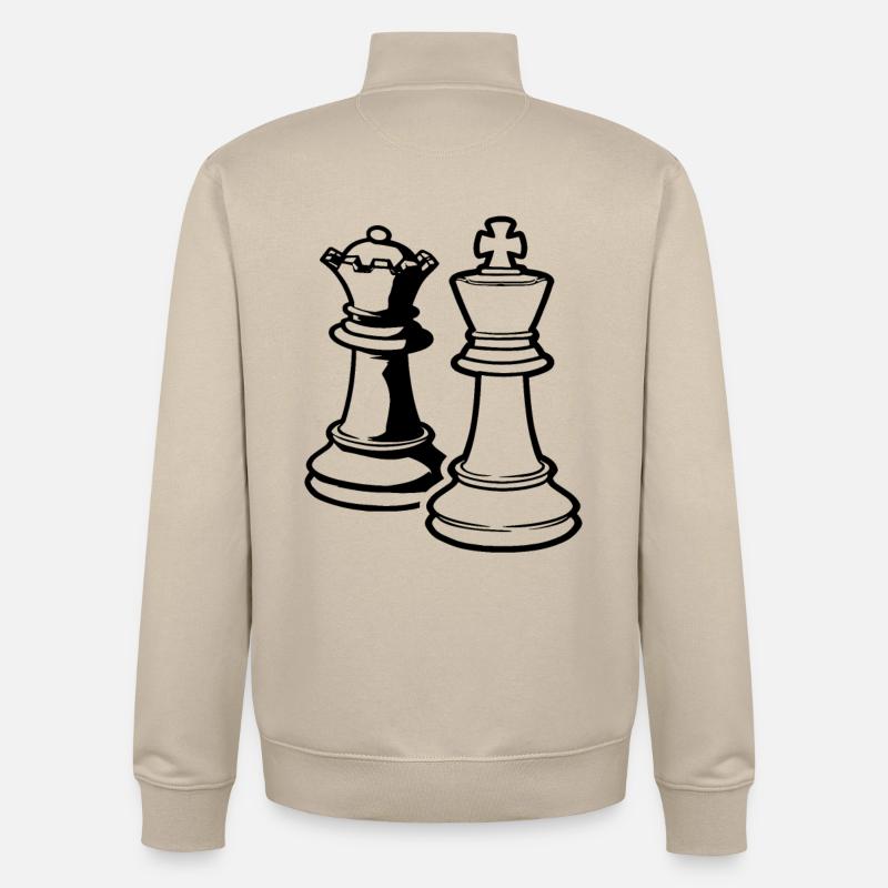 Schach Dame und König - Unisex Organic Zip Sweatshirt von Stanley/Stella - Cremebeige