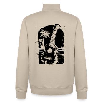 Ukulele Zeichnung - Unisex Organic Zip Sweatshirt von Stanley/Stella - Cremebeige - Hinten - AI Model Male 185 dark (185cm)