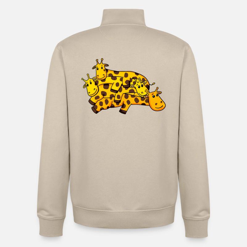 Giraffe Giraffes - Unisex Organic Zip Sweatshirt by Stanley/Stella - desert dust