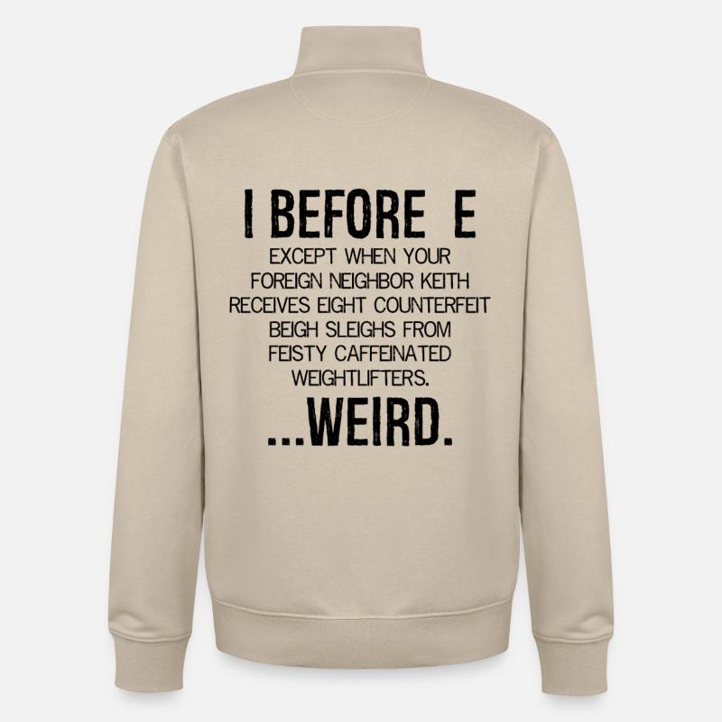 I avant E bizarre - Sweat zippé unisexe en coton bio Stanley/Stella - beige crème