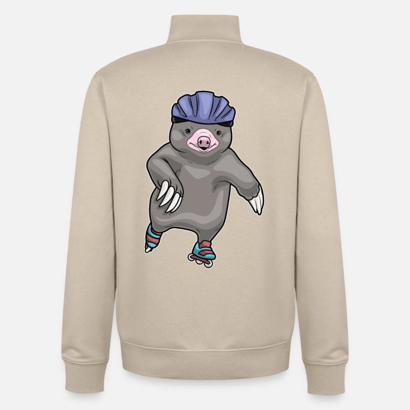 Maulwurf Inline skating Inline skates - Unisex Organic Zip Sweatshirt von Stanley/Stella - Cremebeige