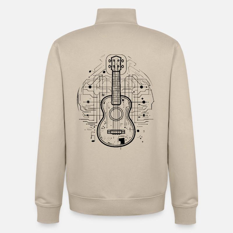 Ukulélé - Sweat zippé unisexe en coton bio Stanley/Stella - beige crème