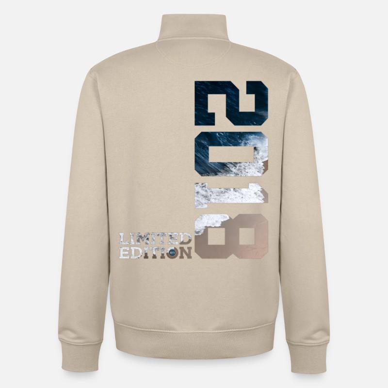 8E ANNIVERSAIRE ÉDITION LIMITÉE 2018 - Sweat zippé unisexe en coton bio Stanley/Stella - beige crème