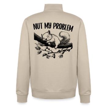 Nut My Problem Niedlich Eichhörnchen Geschenk - Unisex Organic Zip Sweatshirt von Stanley/Stella - Cremebeige - Hinten - AI Model Male 185 dark (185cm)