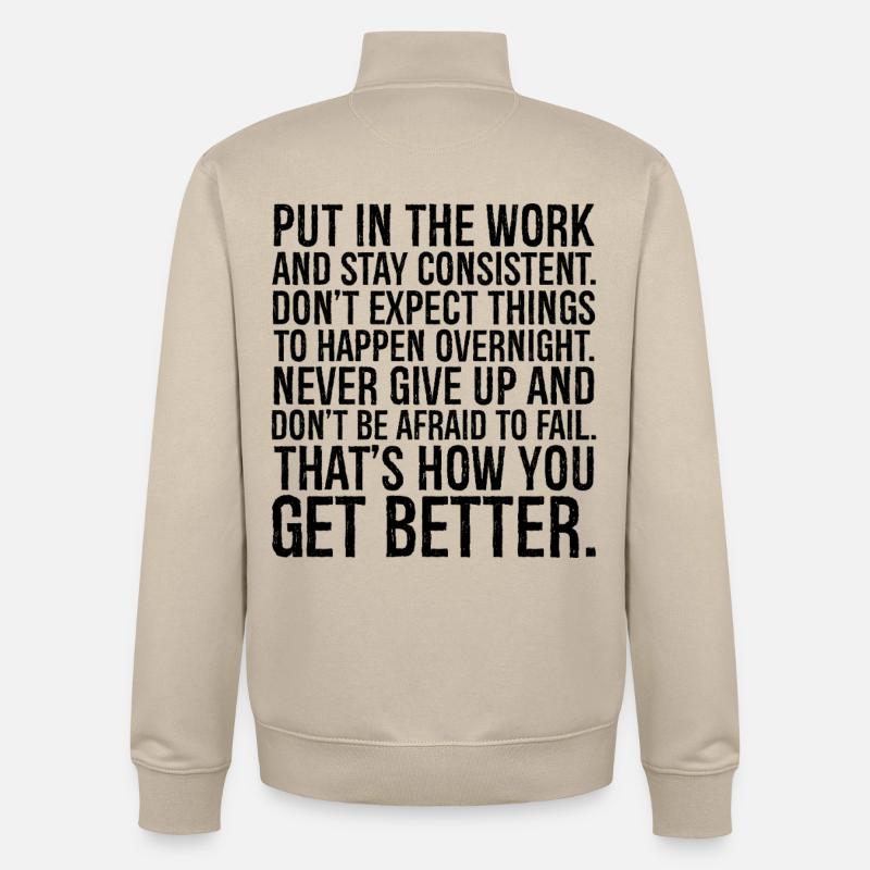 Mettez-vous au travail et restez cohérent - Sweat zippé unisexe en coton bio Stanley/Stella - beige crème