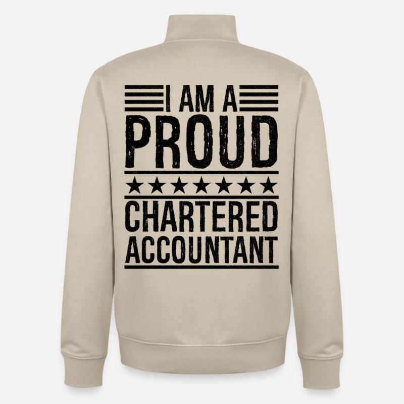 I am a proud chartered accountant - Unisex Organic Zip Sweatshirt von Stanley/Stella - Cremebeige