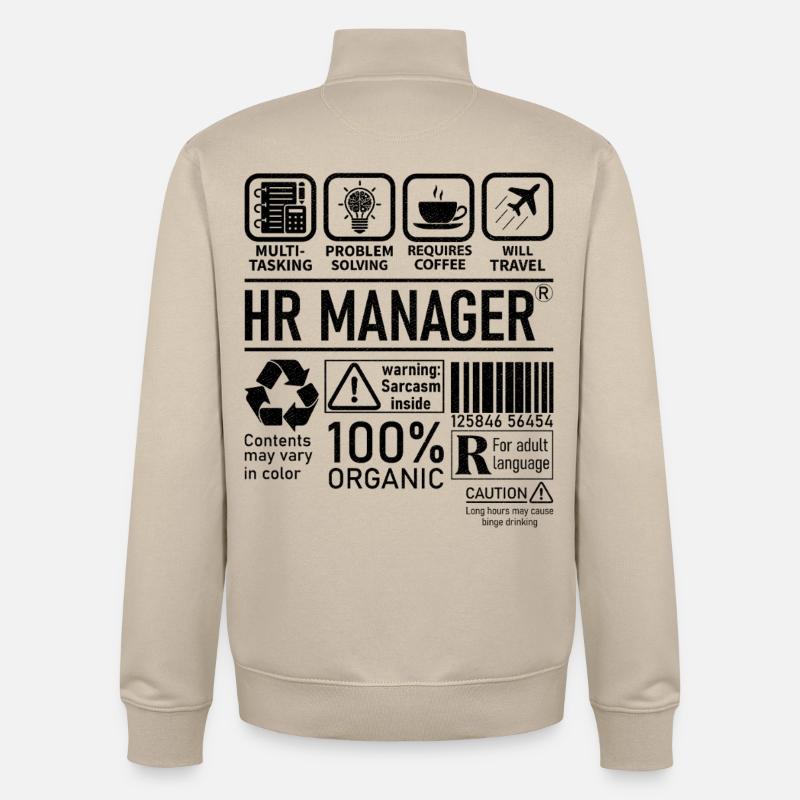 Hr Manager multi tasking problem solving - Unisex Organic Zip Sweatshirt von Stanley/Stella - Cremebeige