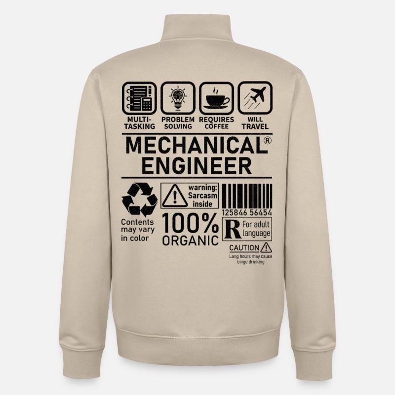 Ingénieur mécanique multitâche résolution de problèmes - Sweat zippé unisexe en coton bio Stanley/Stella - beige crème