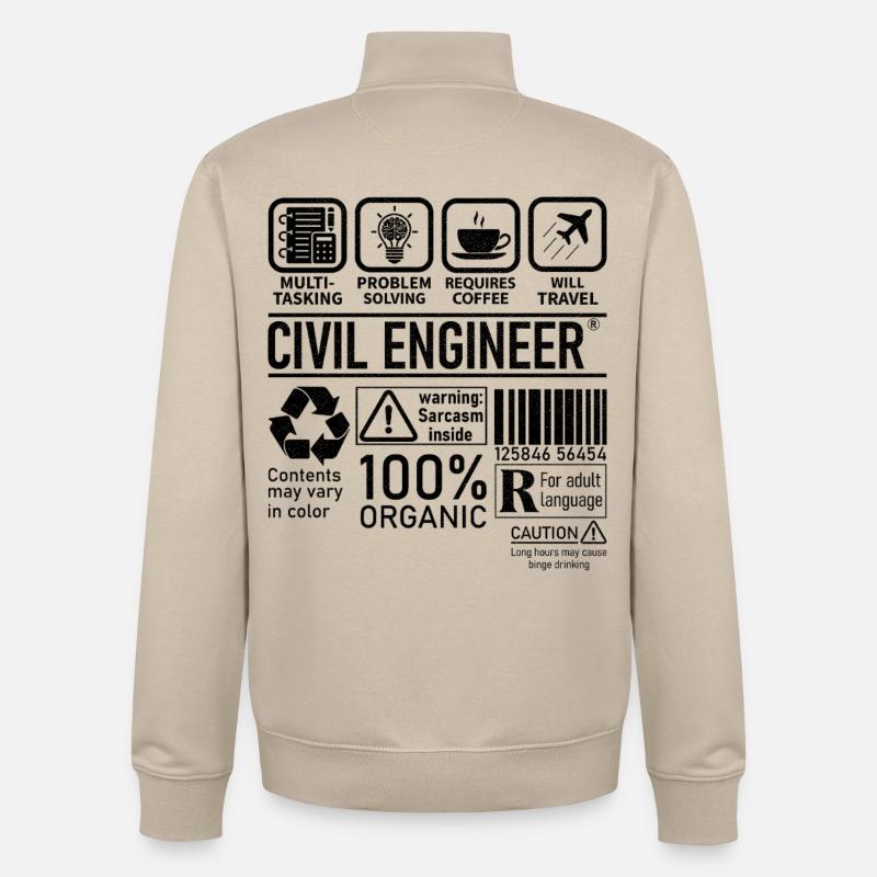 Civil Engineer multi tasking problem solving - Unisex Organic Zip Sweatshirt von Stanley/Stella - Cremebeige