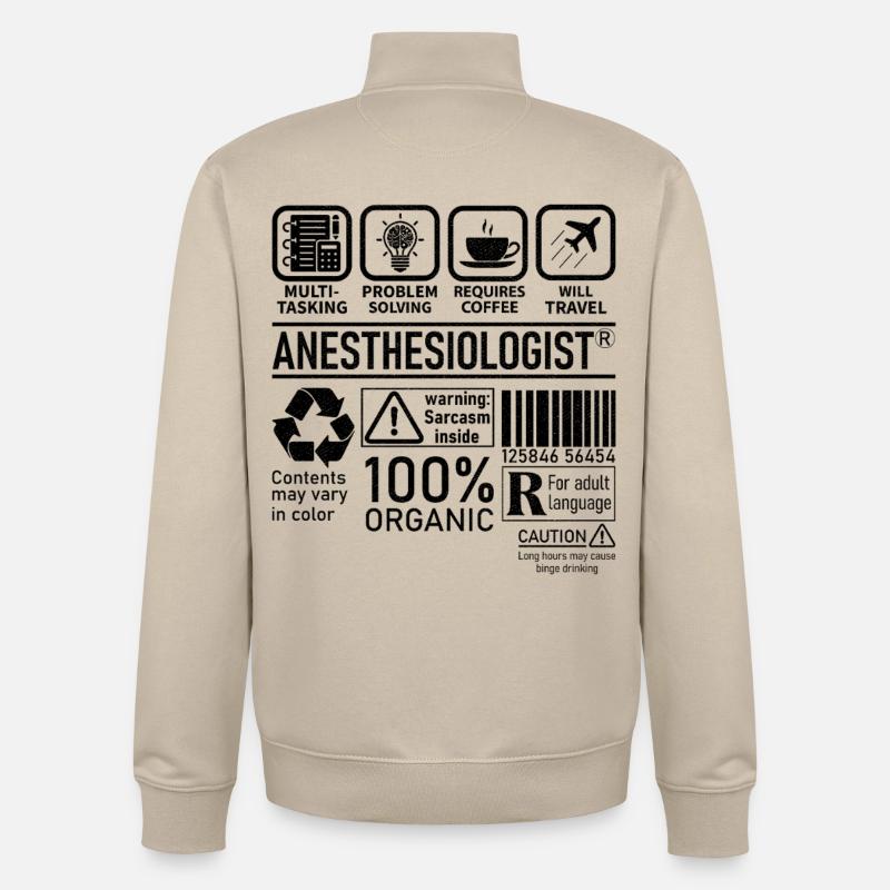 Anesthesiologist multi tasking problem solving - Unisex Organic Zip Sweatshirt von Stanley/Stella - Cremebeige