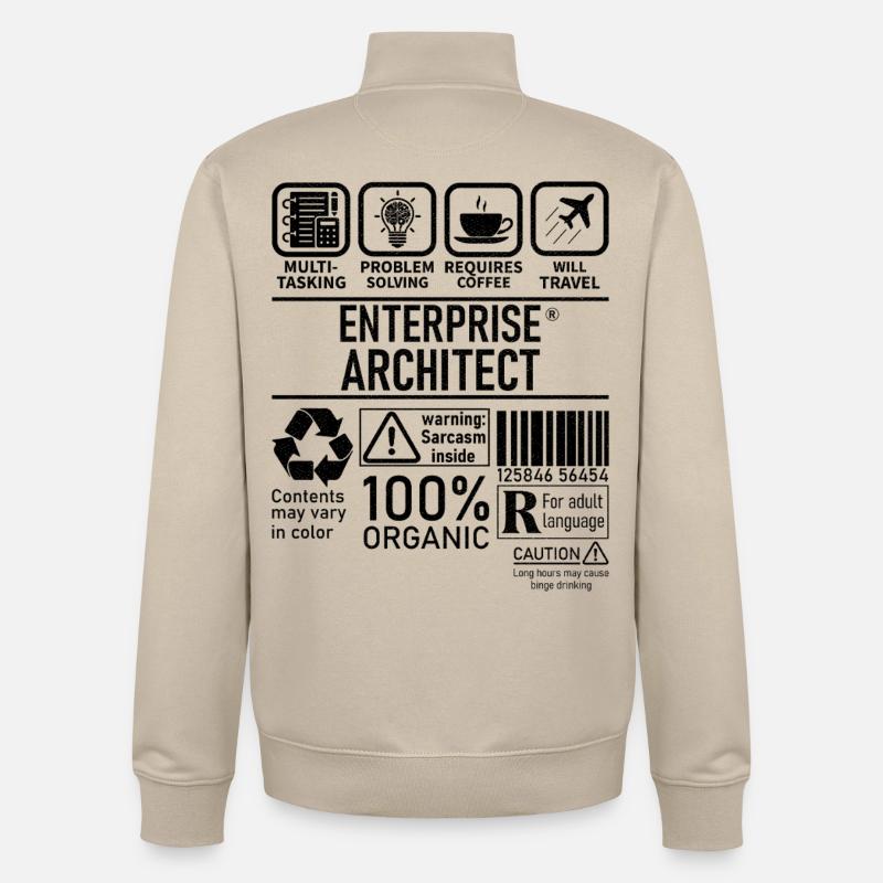 Enterprise Architect multi tasking problem solving - Unisex Organic Zip Sweatshirt by Stanley/Stella - desert dust