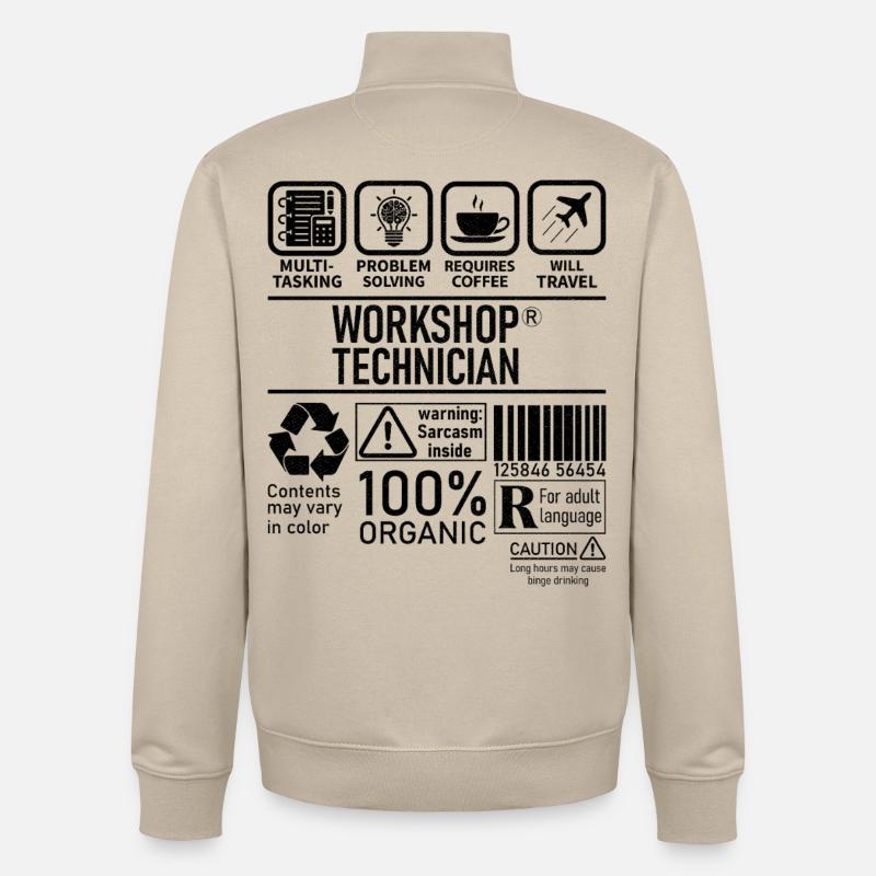 Technicien d’atelier multitâche résolution de problèmes - Sweat zippé unisexe en coton bio Stanley/Stella - beige crème