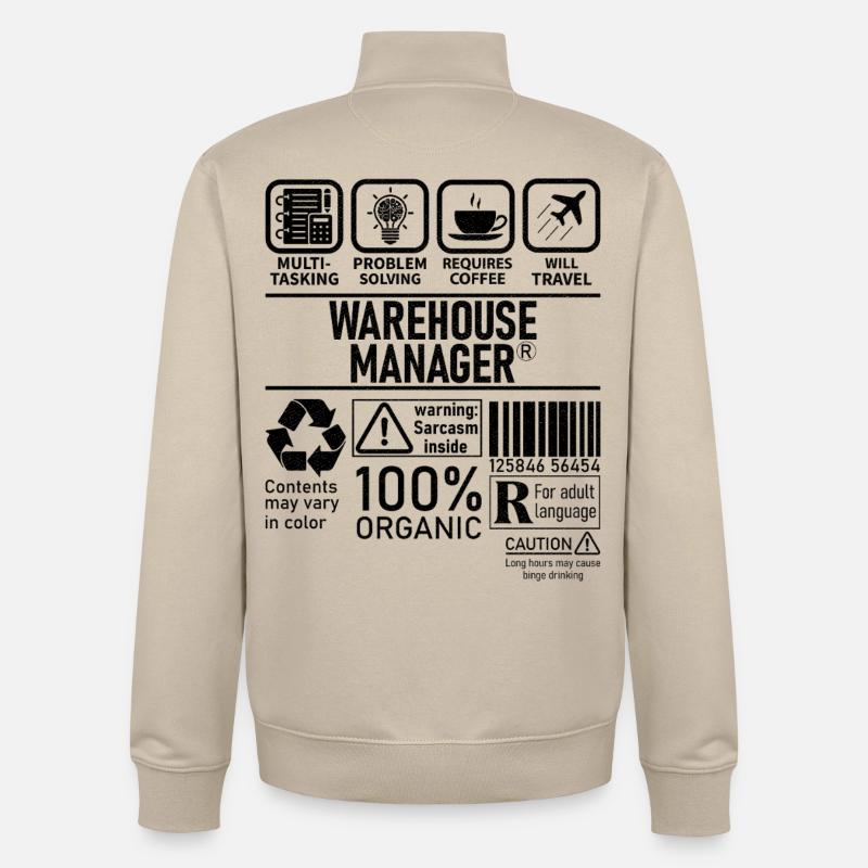 Warehouse Manager multi tasking problem solving - Unisex Organic Zip Sweatshirt von Stanley/Stella - Cremebeige