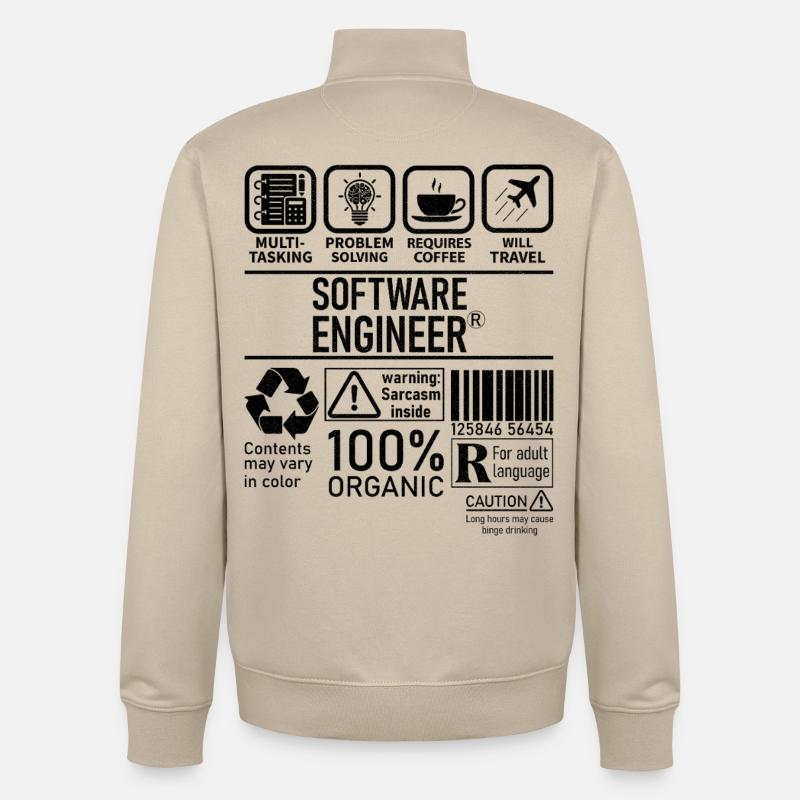 Software Engineer multi tasking problem solving - Unisex Organic Zip Sweatshirt von Stanley/Stella - Cremebeige