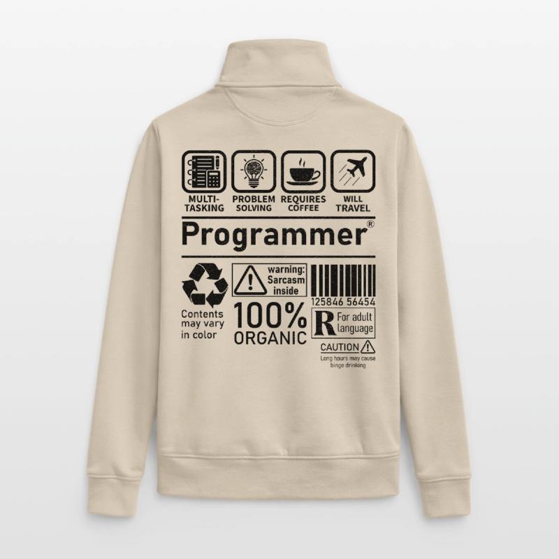 Programmeur multitâche, la résolution de problèmes nécessite Sweat zippé unisexe en coton bio Stanley/Stella