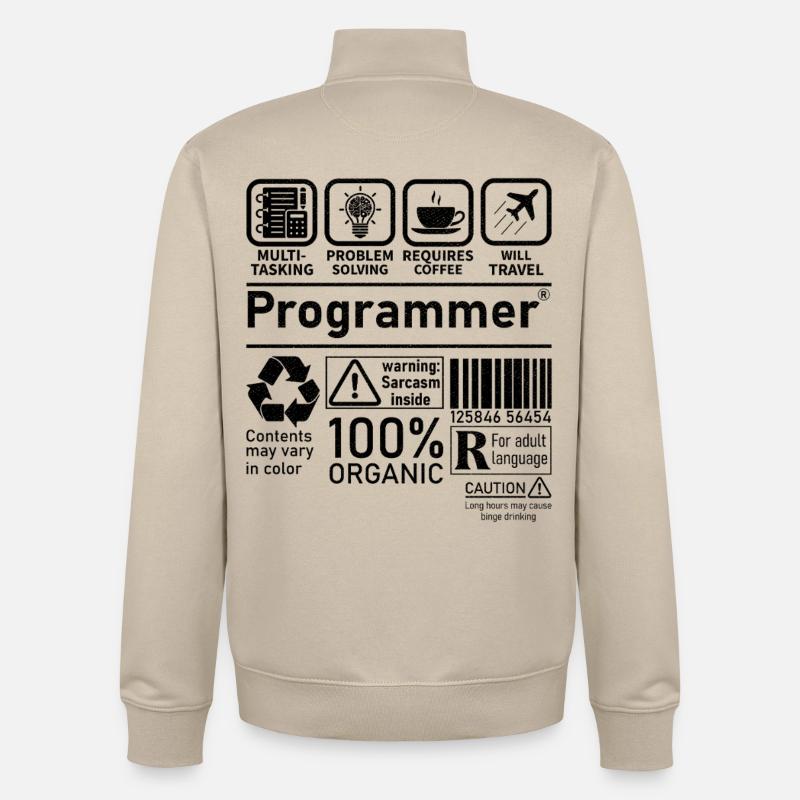 Programmer multi tasking problem solving requires - Unisex Organic Zip Sweatshirt von Stanley/Stella - Cremebeige