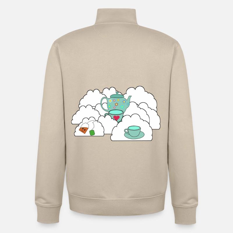 Heavenly Sky Théière Théière Delight - Sweat zippé unisexe en coton bio Stanley/Stella - beige crème