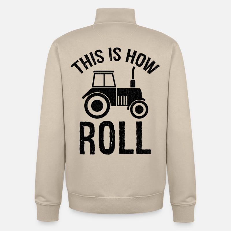 this is how roll - Unisex Organic Zip Sweatshirt by Stanley/Stella - desert dust