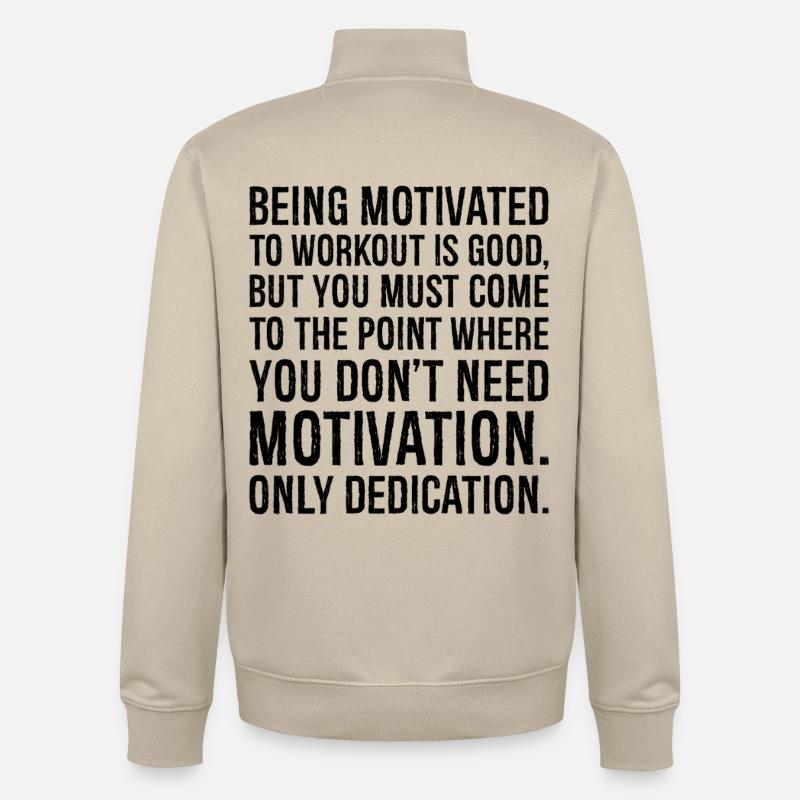 Être motivé pour s’entraîner, c’est bien - Sweat zippé unisexe en coton bio Stanley/Stella - beige crème