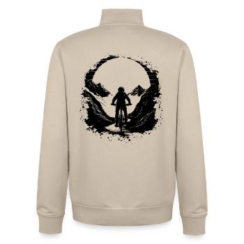 Amateurs de VTT - Sweat zippé unisexe en coton bio Stanley/Stella - beige crème - Dos - AI Model Male 185 dark (185cm)