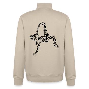 Breakdancer - Unisex Organic Zip Sweatshirt by Stanley/Stella - desert dust - Back - AI Model Male 185 dark (185cm)