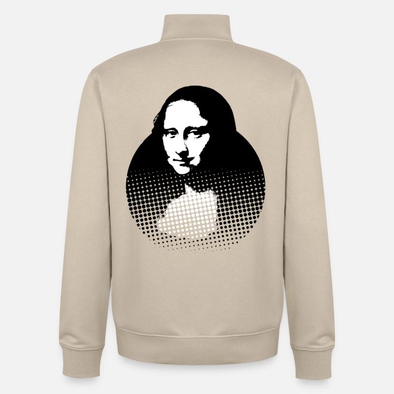 Mona Lisa, Leonardo da Vinci - Unisex Organic Zip Sweatshirt von Stanley/Stella - Cremebeige