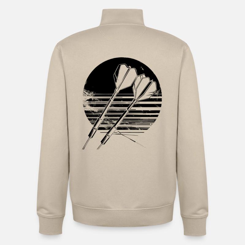 Dessin de fléchettes - Sweat zippé unisexe en coton bio Stanley/Stella - beige crème