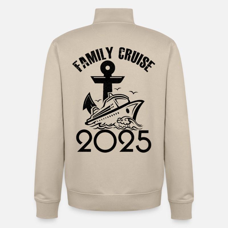 Family cruise 2025 - Unisex Organic Zip Sweatshirt by Stanley/Stella - desert dust