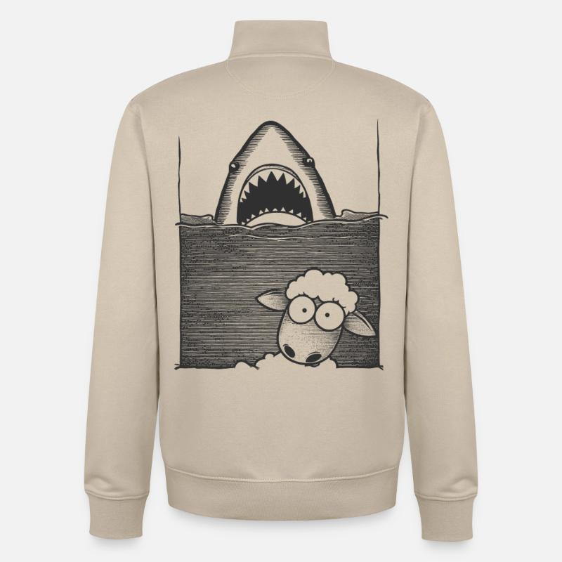 Requin Mouton - Sweat zippé unisexe en coton bio Stanley/Stella - beige crème