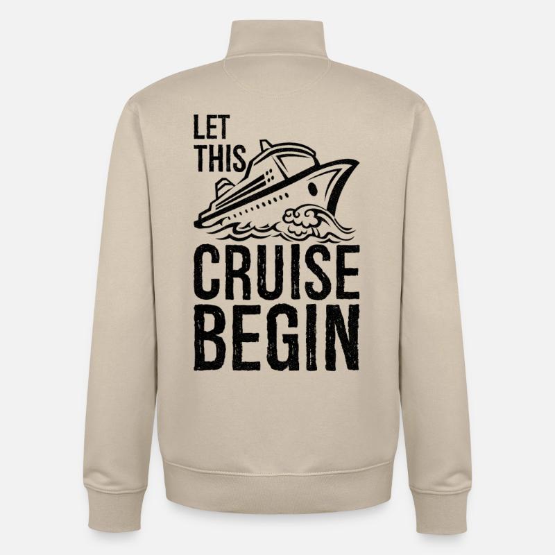Que cette croisière commence - Sweat zippé unisexe en coton bio Stanley/Stella - beige crème