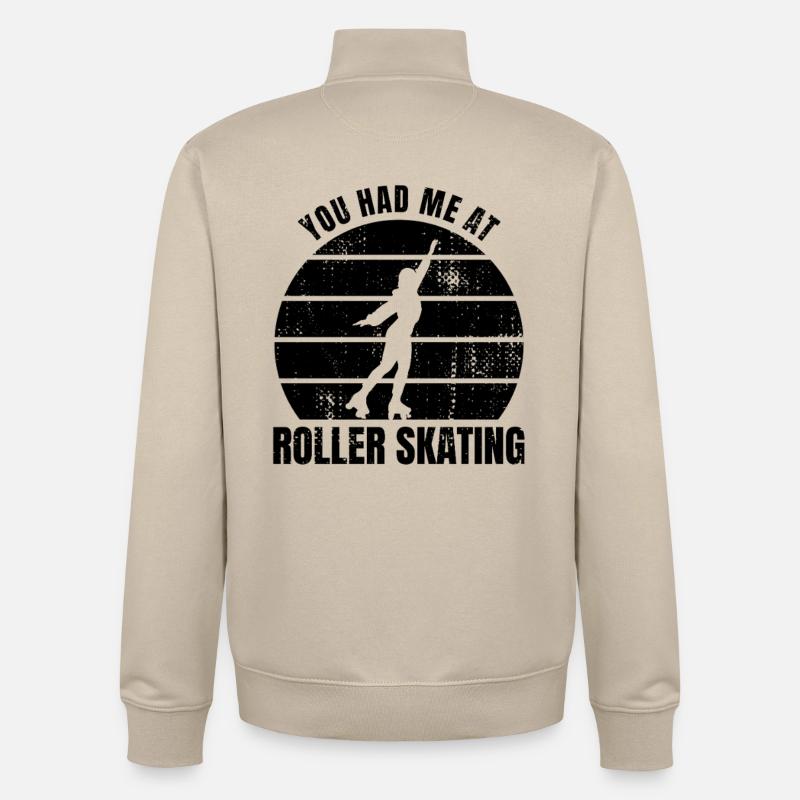 Dicton de patineur à roulettes - Sweat zippé unisexe en coton bio Stanley/Stella - beige crème