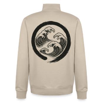 Zen-Wellen Enso-Kreis-Symbol - Unisex Organic Zip Sweatshirt von Stanley/Stella - Cremebeige - Hinten - AI Model Male 185 dark (185cm)