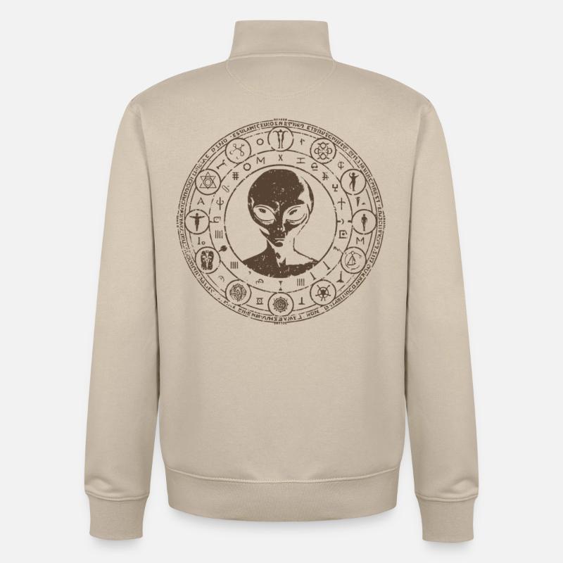 Conception de constellation extraterrestre mystique - Sweat zippé unisexe en coton bio Stanley/Stella - beige crème