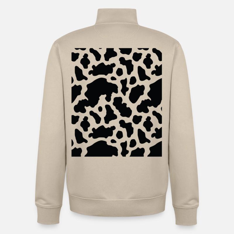 Cow Pattern - Unisex Organic Zip Sweatshirt by Stanley/Stella - desert dust