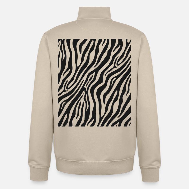 Zebra Pattern - Unisex Organic Zip Sweatshirt by Stanley/Stella - desert dust