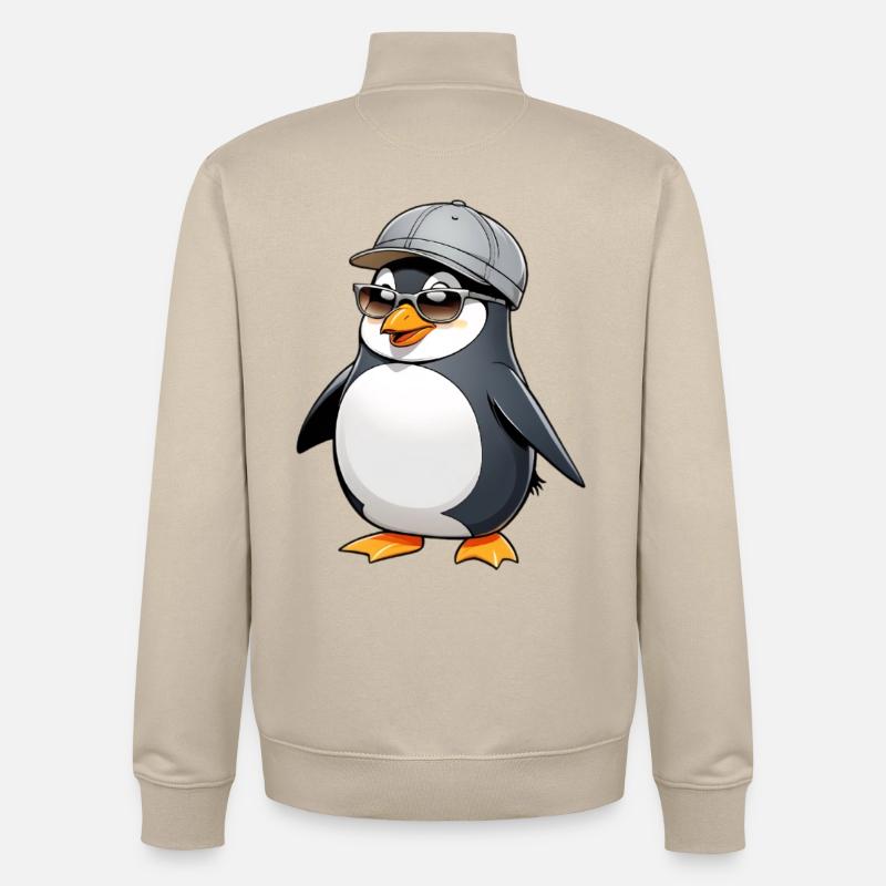 Pingu cool avec style - Sweat zippé unisexe en coton bio Stanley/Stella - beige crème