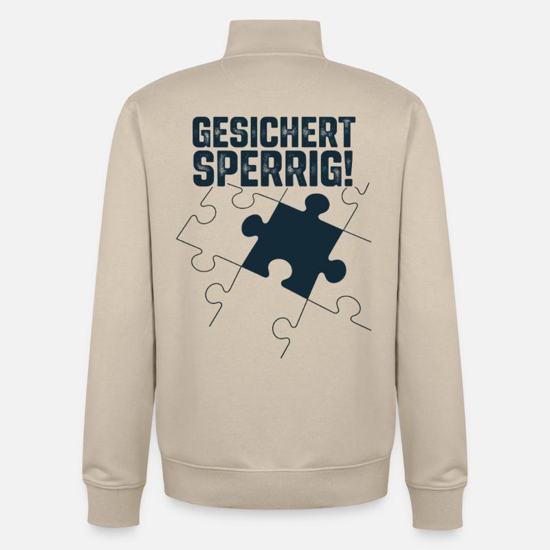 Secured Bulky – Déclaration de puzzle urbain - Sweat zippé unisexe en coton bio Stanley/Stella - beige crème