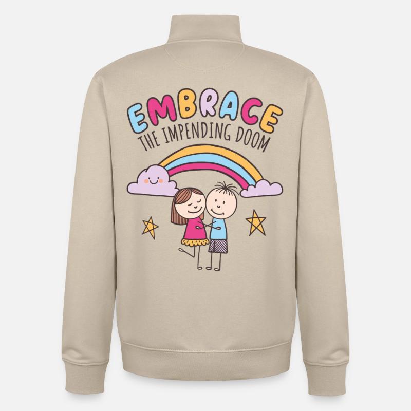Umarme das drohende Unheil - Unisex Organic Zip Sweatshirt von Stanley/Stella - Cremebeige