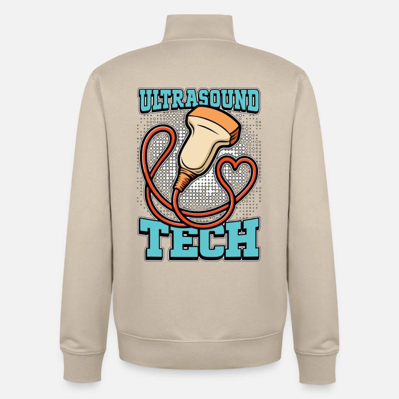 Sonographer Ultrasound Tech Sonography Xray Tech - Unisex Organic Zip Sweatshirt von Stanley/Stella - Cremebeige
