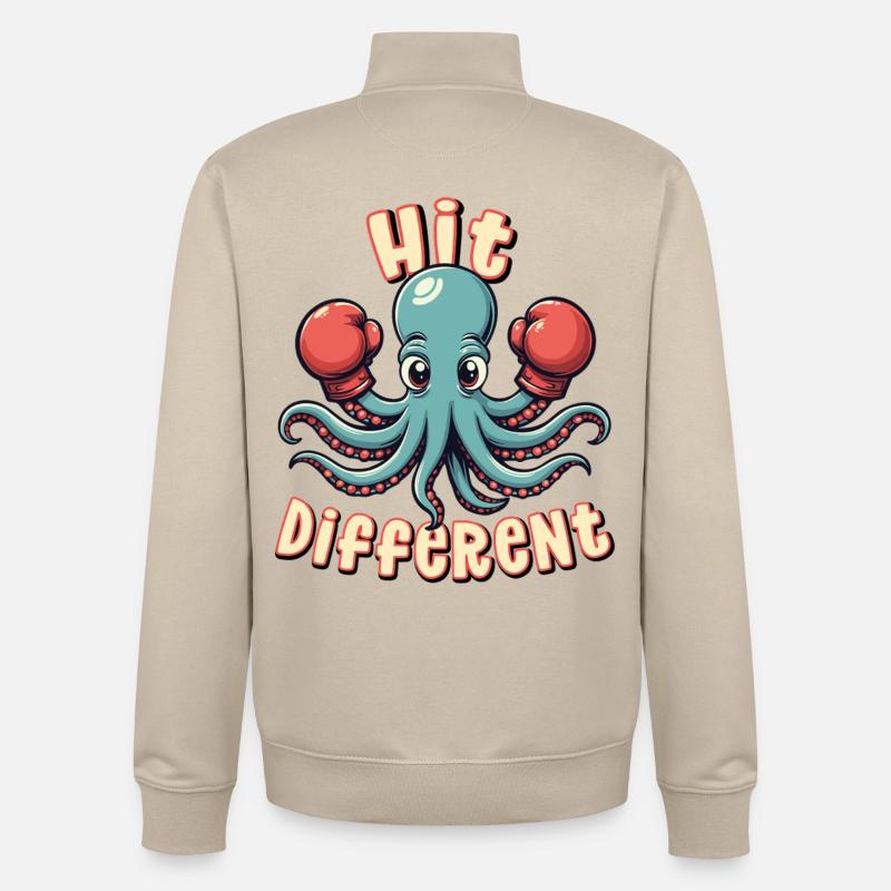 Frapper différemment - Sweat zippé unisexe en coton bio Stanley/Stella - beige crème