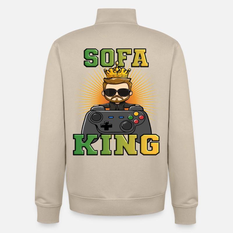 Gaming shirt - sofa king controller zocken - Unisex Organic Zip Sweatshirt by Stanley/Stella - desert dust