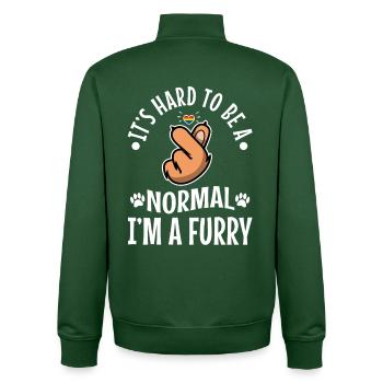 I'm A Furry Deal With It - Unisex Organic Zip Sweatshirt by Stanley/Stella - bottle green - Back - AI Model Male 185 dark (185cm)