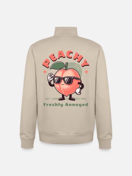 Fruit Peach Peach Blossom Sweet Fruit - Unisex Organic Zip Sweatshirt by Stanley/Stella - desert dust